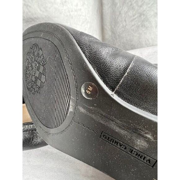 Vince Camuto Womens Size 6 EU 36.5 Black Leather Round Toe Ballet Flats - Picture 5 of 5